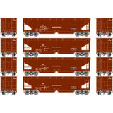 Athearn ATH7083 40' Offset Ballast Hopper w/Load, BN Burlington Northern Set #1 (4 Pack) HO Scale