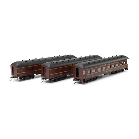 Athearn ATH73038 RTR Arch Roof Passenger, PRR Pennsylvania 3 Car Set HO Scale