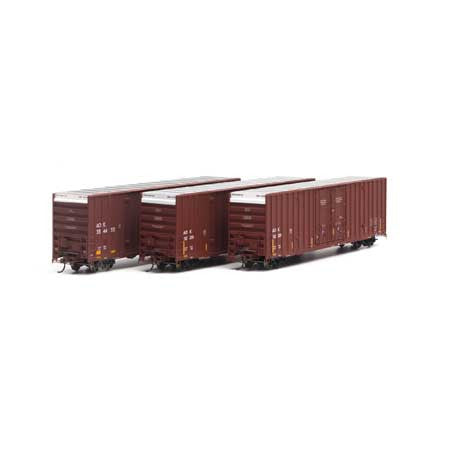 Athearn ATH75260 60' Gunderson Box Car, AOK 3 Pack HO Scale