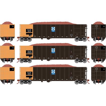 Athearn ATH7665 Thrall High Side Gondola with Load, DJJX Set #1 - 3 Pack HO Scale