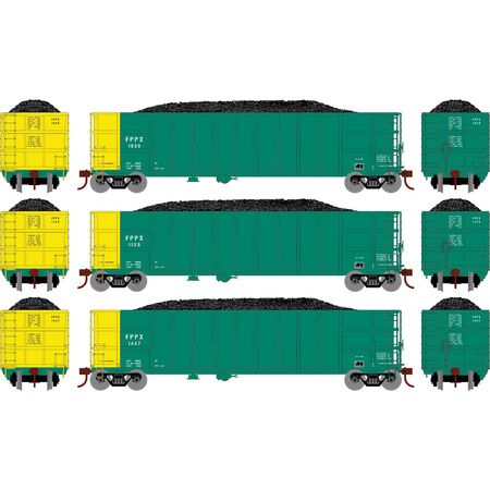 Athearn ATH7677 Thrall High Side Gondola with Load (3 Pack), FPPX Set #1 HO Scale