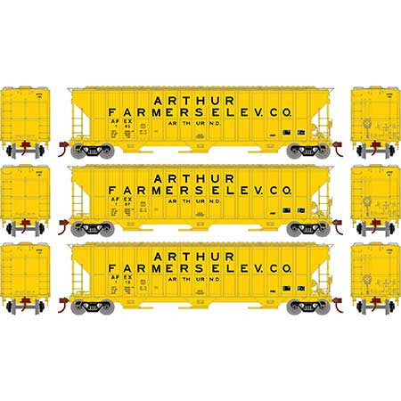 Athearn ATH81579 FMC 4700 Covered Hopper, AFEX 3 Pack HO Scale