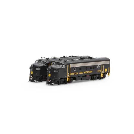 Athearn ATHG19567 F7 A/A N&W - Norfolk & Western - Freight #3697/#3717 with DCC & Sound Tsunami2  HO Scale