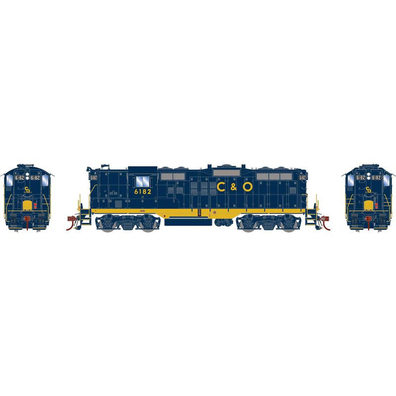 Athearn ATHG82370 GP9 C&O Chesapeake & Ohio #6182 with DCC & Sound Tsunami HO Scale