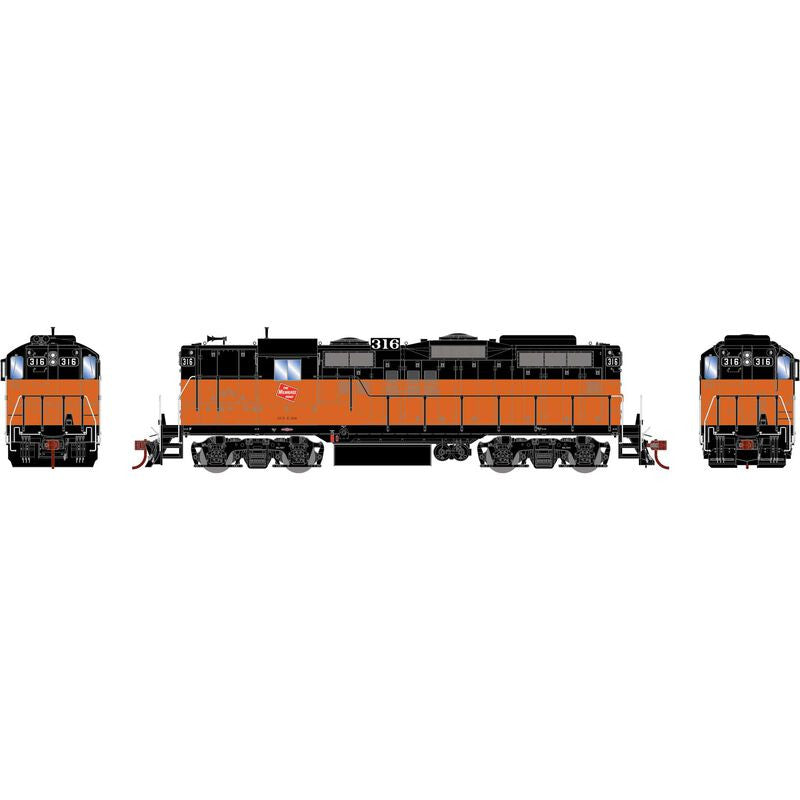 Athearn ATHG82373 GP9 MILW Milwaukee Road #316 with DCC & Sound Tsunami HO Scale