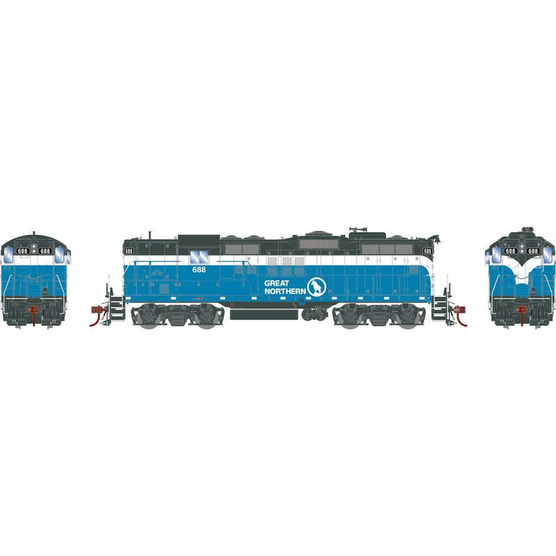 Athearn ATHG82376 GP9 GN Great Northern #688 with DCC & Sound Tsunami HO Scale