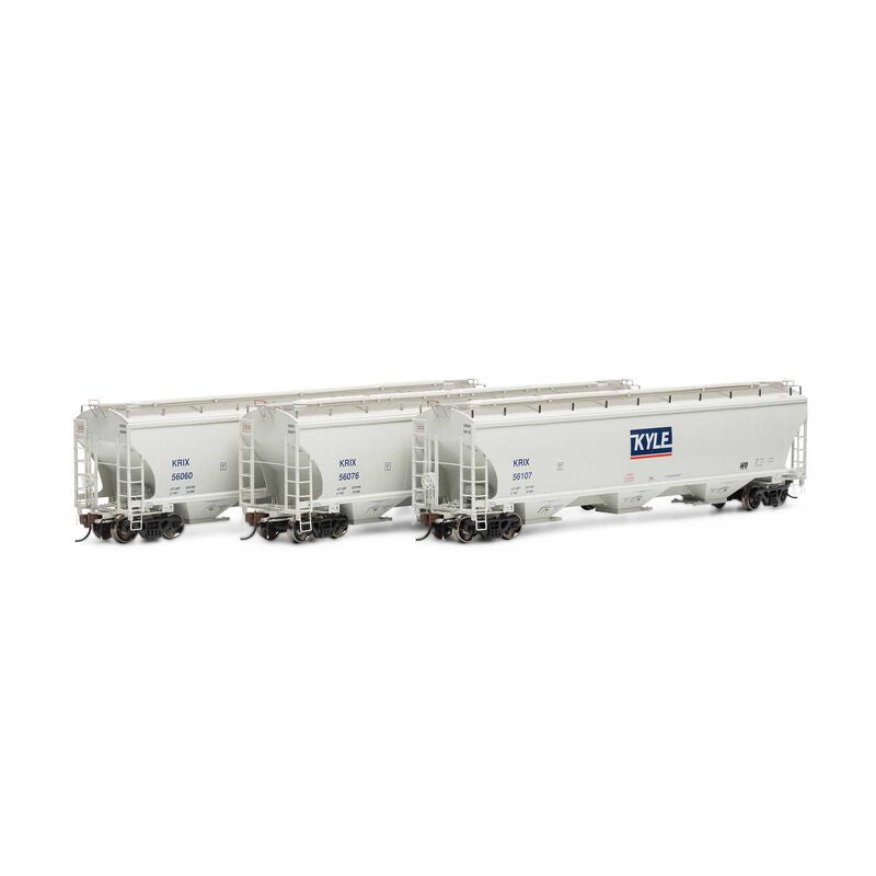 Athearn ATHG97162 Trinity 3-Bay Hoppers KRIX KYLE Set #2 3 Pack HO Scale