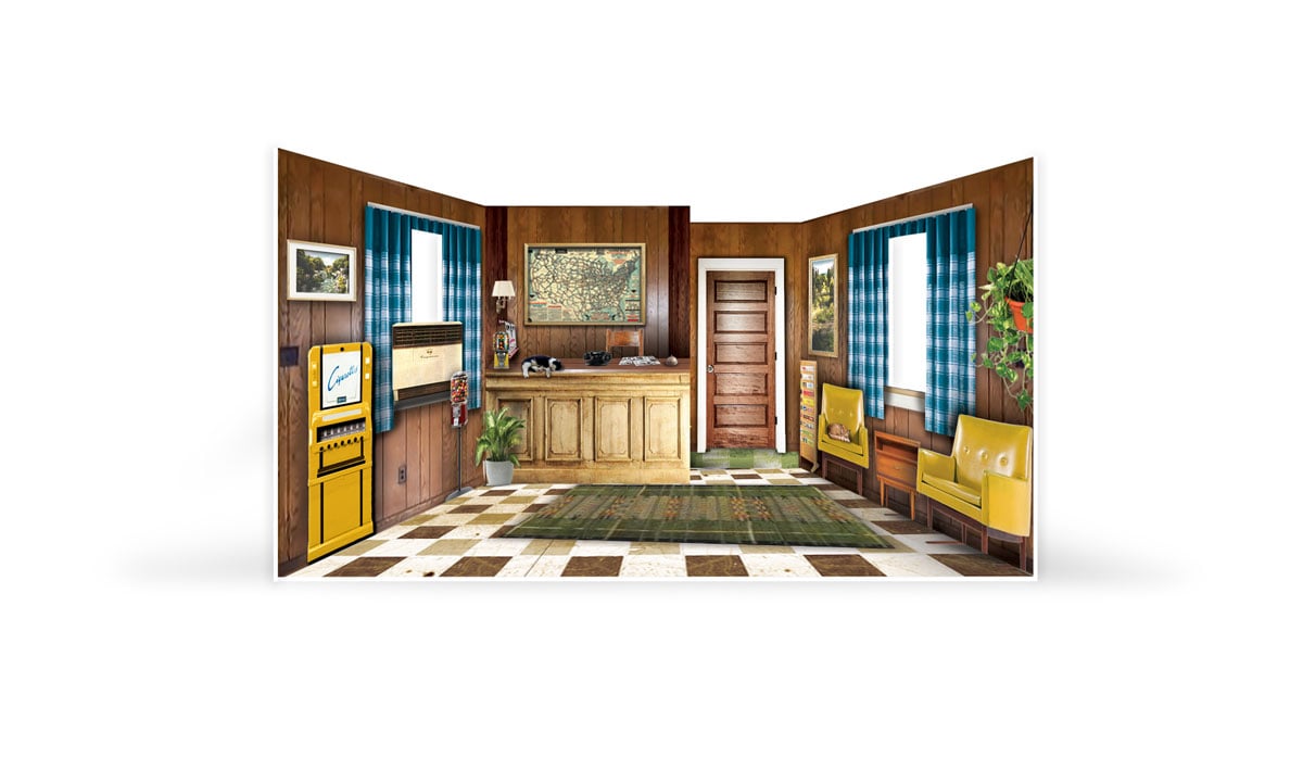 Woodland Scenics 4963 Moonlite Motor Court - Built-&-Ready Landmark Structure -- Assembled N Scale