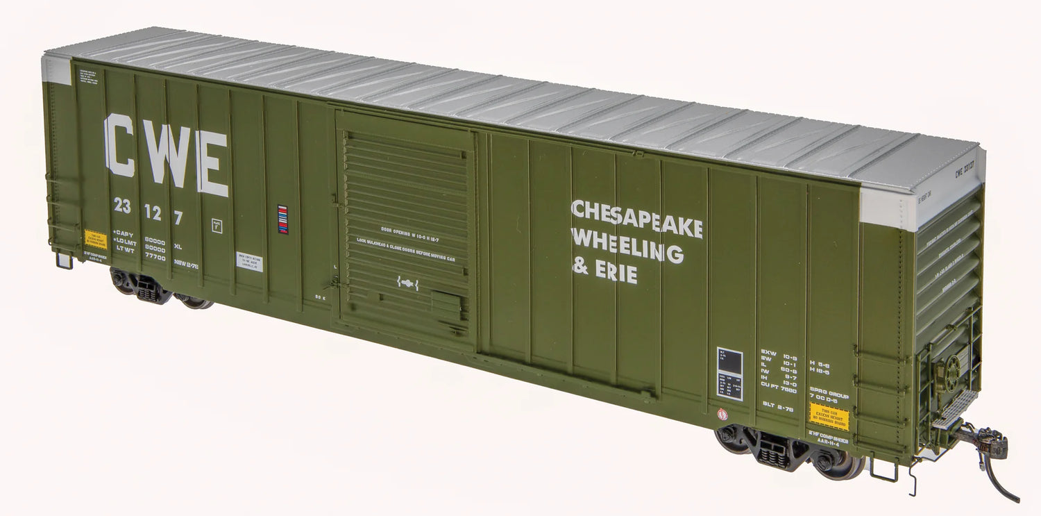HomeShops HFB-009-002 CWE Chesapeake Wheeling & Erie #23111- ExactRail Platinum Berwick 7580 Boxcar HO Scale