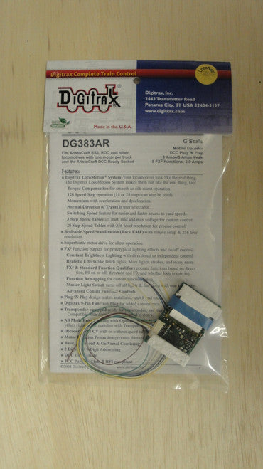 DG383AR Digitrax / Decoder 3.5 amp w/Aristo plug  (Scale = G)  Part # 245-DG383AR (SCALE=G)