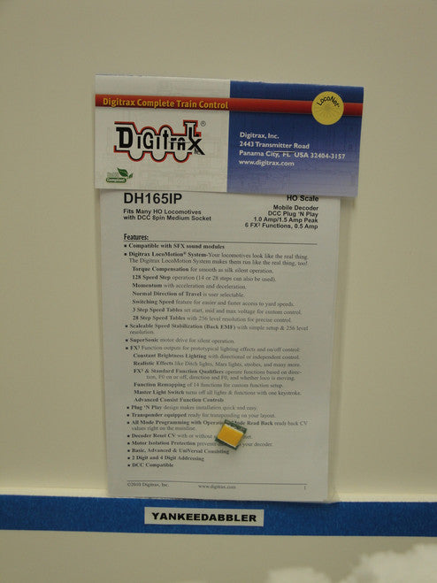 DH165IP Digitrax / Mobile Decoder Integrated Med (Scale = HO)  Part # 245-DH165IP