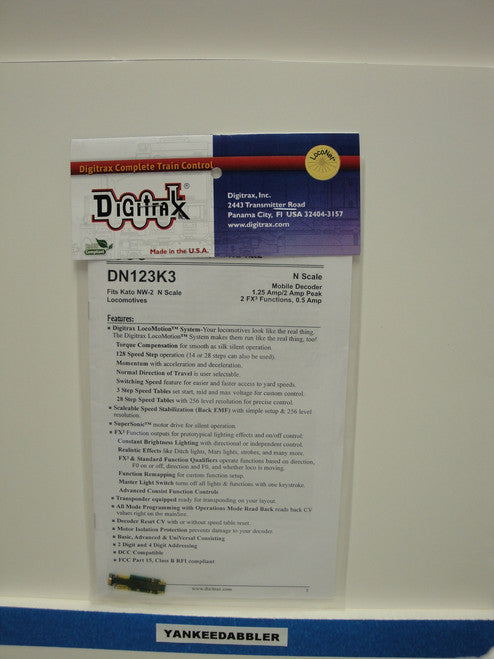 Digitrax DN123K3 Plug-N-Play Decoder for Kato NW2; N Scale