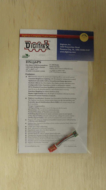 DN136PS Digitrax / Motor/Function Decoder  (Scale = ALL)  Part # 245-DN136PS
