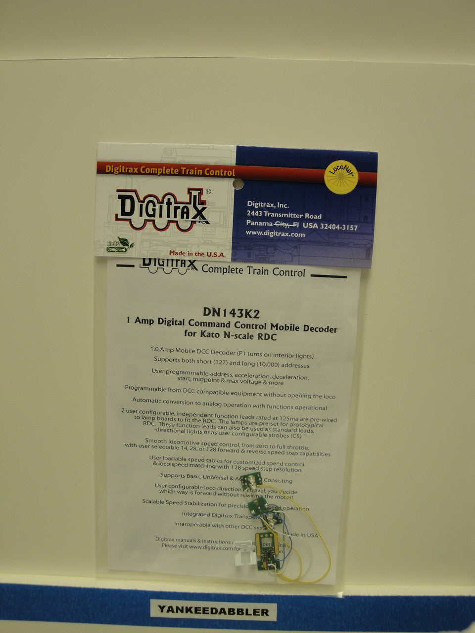 DN143K2 Digitrax Decoder for Kato RDC; N Scale