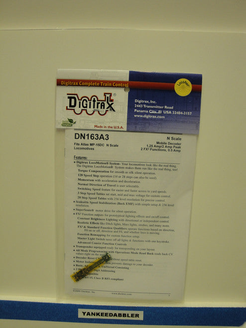 Digitrax DN163A3 Plug N'Play Decoder Atlas MP15DC, N Scale