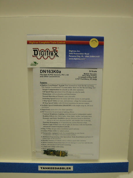 DN163K0A Digitrax Plug-N-Play Decoder for Kato P42, E8, and PA/PB; N Scale