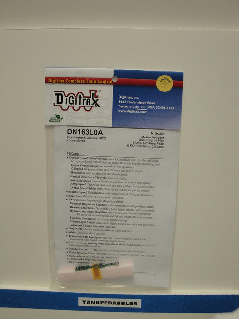 Digitrax DN163L0A Decoder for Life-Like GP20 (2011+); N Scale
