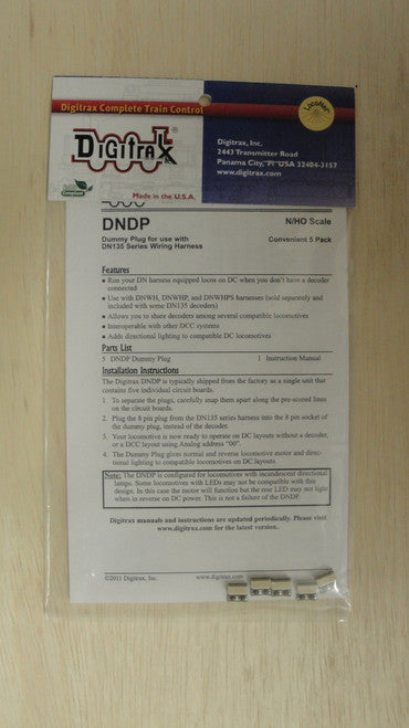 Digitrax DNDP 5 Pack Dummy Plug for N Scale Harness System