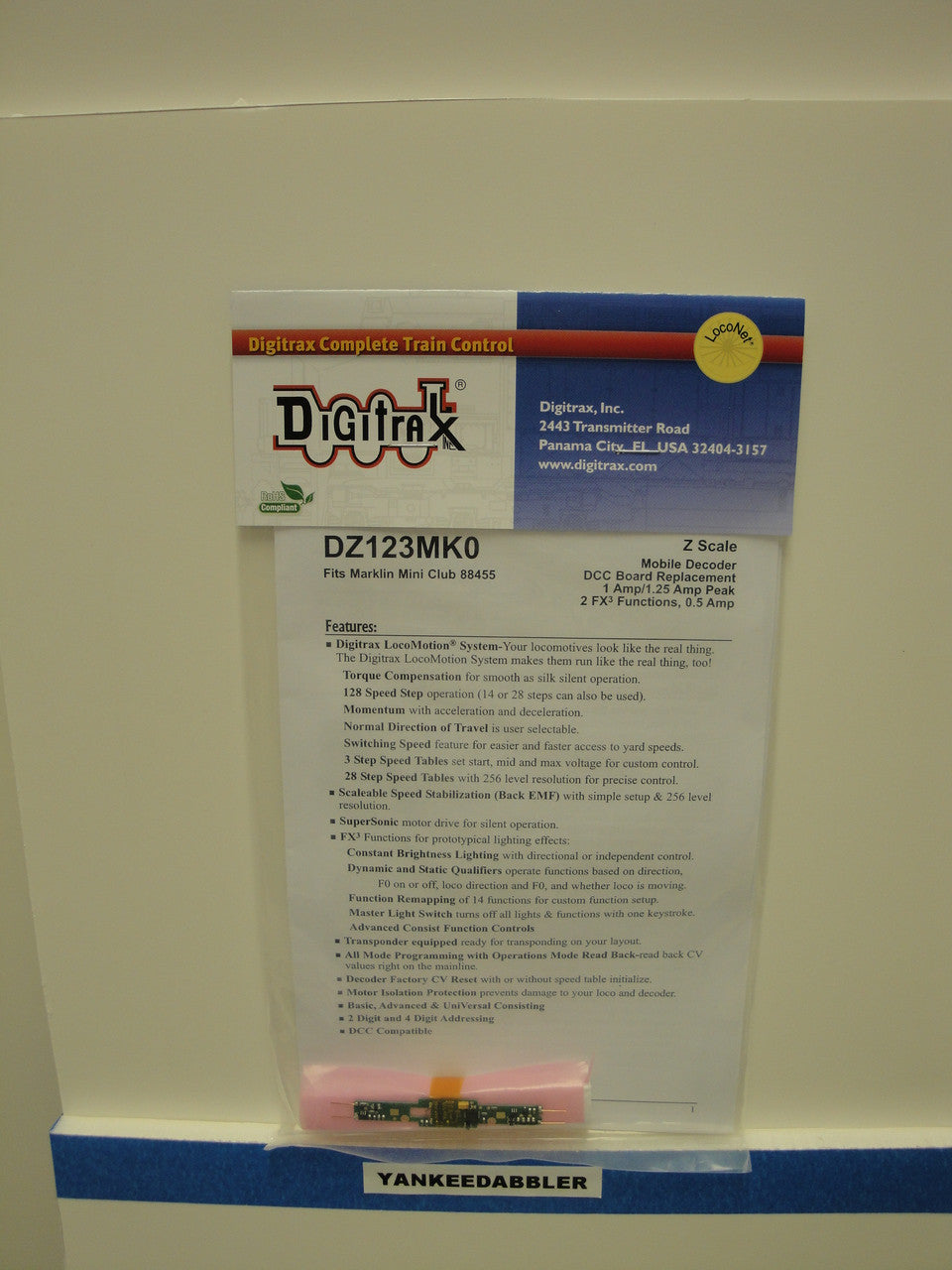 Digitrax DZ123MK0 Board Replacement for Marklin SBB 460 Electric and SBB 465 Electric; Z Scale