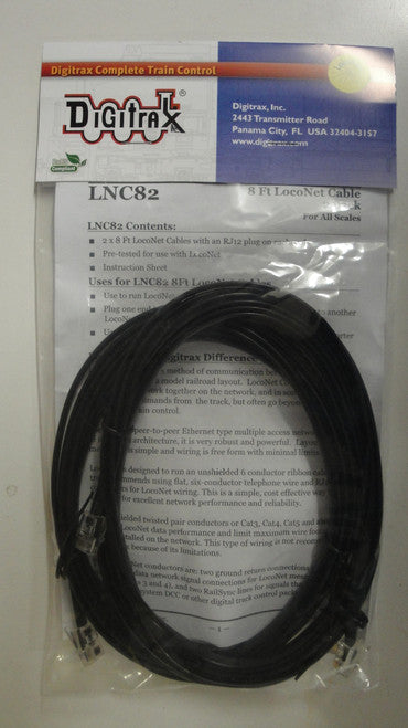 Digitrax LNC82 8' LocoNet Cable 2 pack (Scale = ALL) Part # 245-LNC82