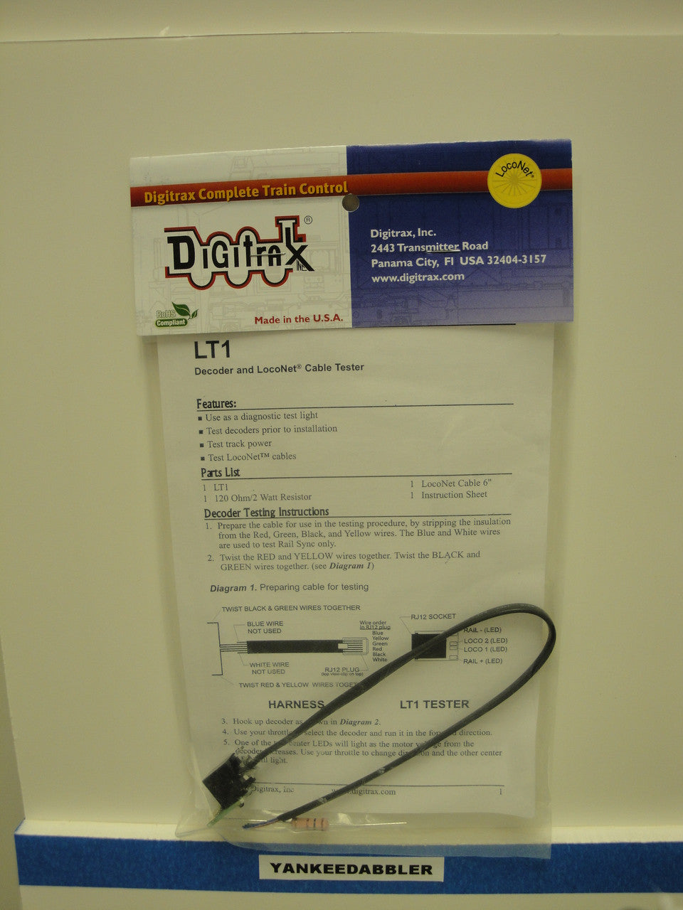 LT1 Digitrax / Decoder & loco net tester (Scale = ALL) Part # 245-LT1