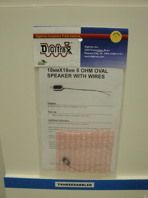 SP10188 Digitrax / Speaker w/wire Oval 8ohm  (Scale = ALL)  Part # 245-SP10188