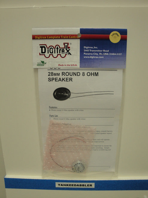Digitrax SP28288 28mm 8 Ohm Round Speaker w/Wire; All Scales