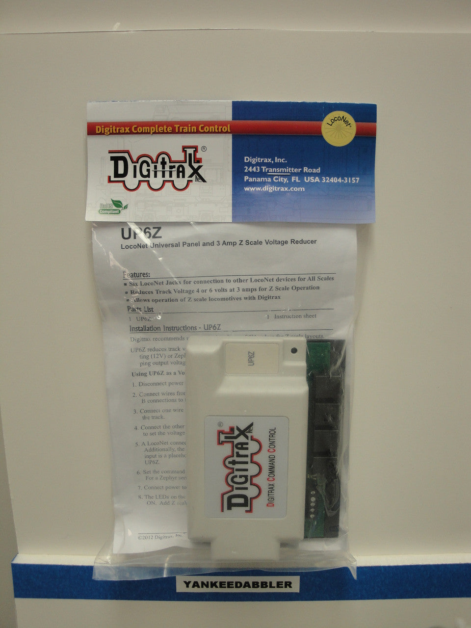 Digitrax UP6Z LocoNet 3 Amp Universal Panel; Z Scale