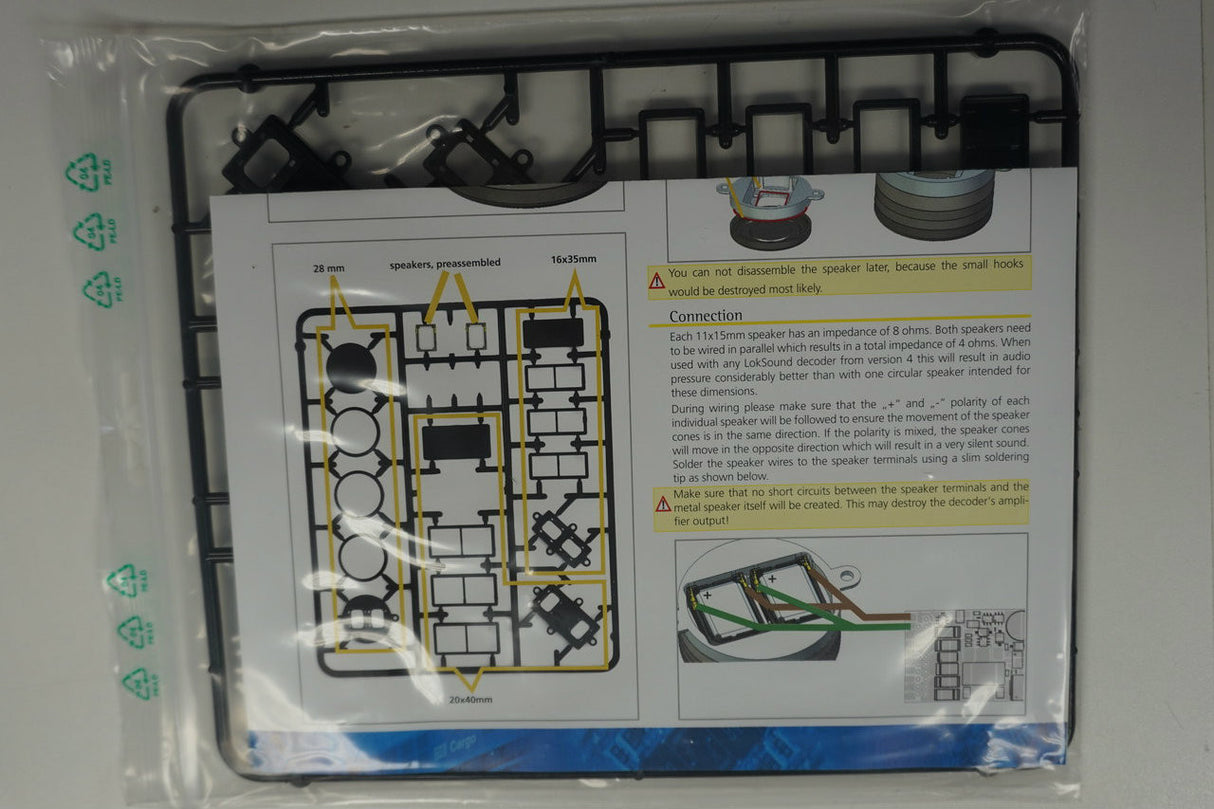ESU 50340 Speaker set, Dual 11x15mm, Modular Soundbox kit for 28mm, 20x40mm, 16x35mm (Scale=ALL) 397-50340