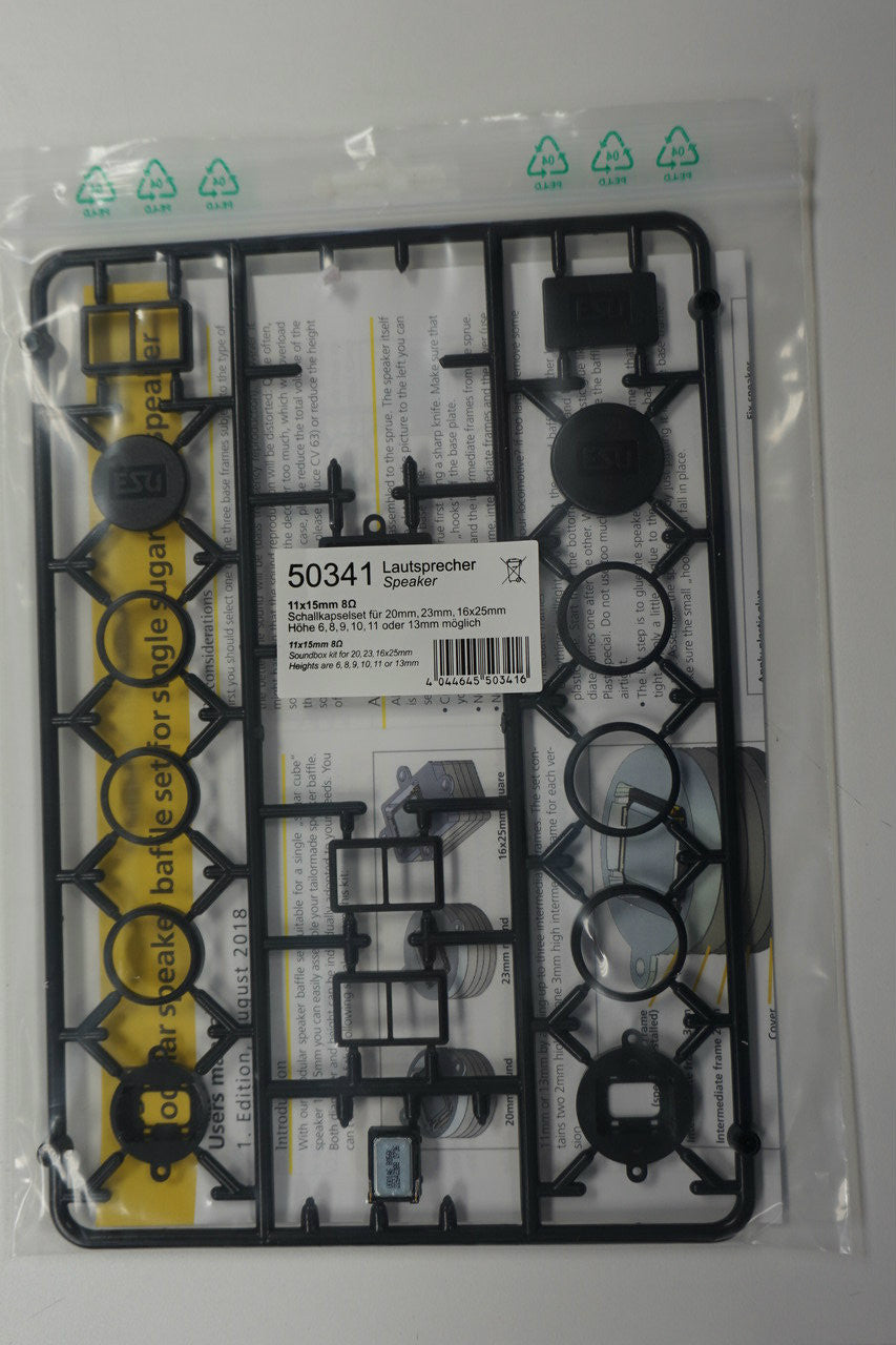 ESU 50341 Speaker set, Single 11x15mm, Modular Soundbox kit for 28mm, 20x40mm, 16x35mm (Scale=ALL) 397-50341