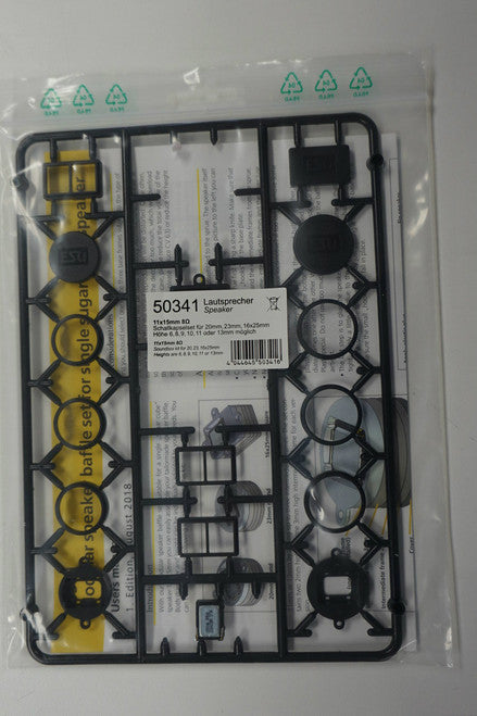ESU 50341 Speaker set, Single 11x15mm, Modular Soundbox kit for 28mm, 20x40mm, 16x35mm (Scale=ALL) 397-50341