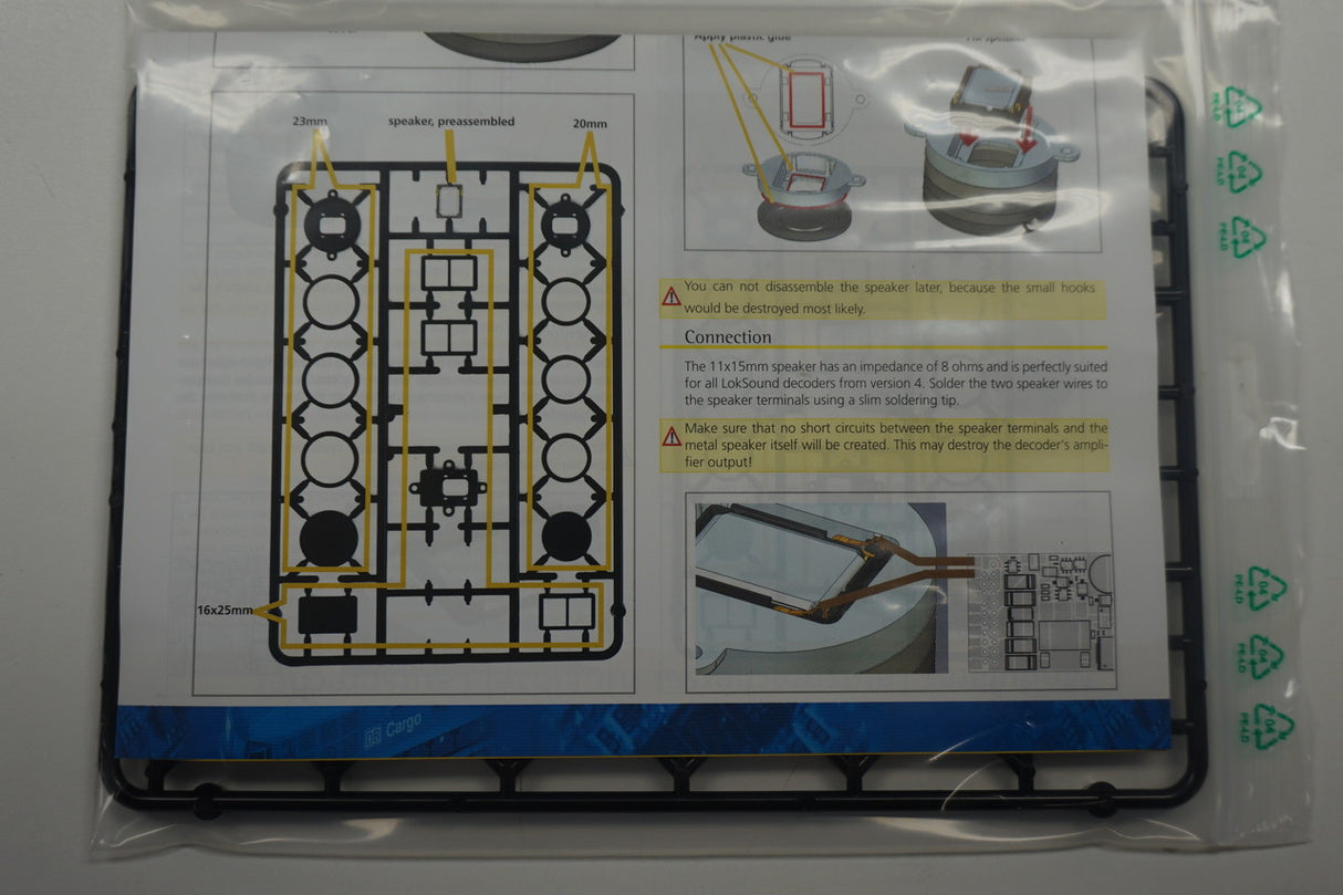 ESU 50341 Speaker set, Single 11x15mm, Modular Soundbox kit for 28mm, 20x40mm, 16x35mm (Scale=ALL) 397-50341