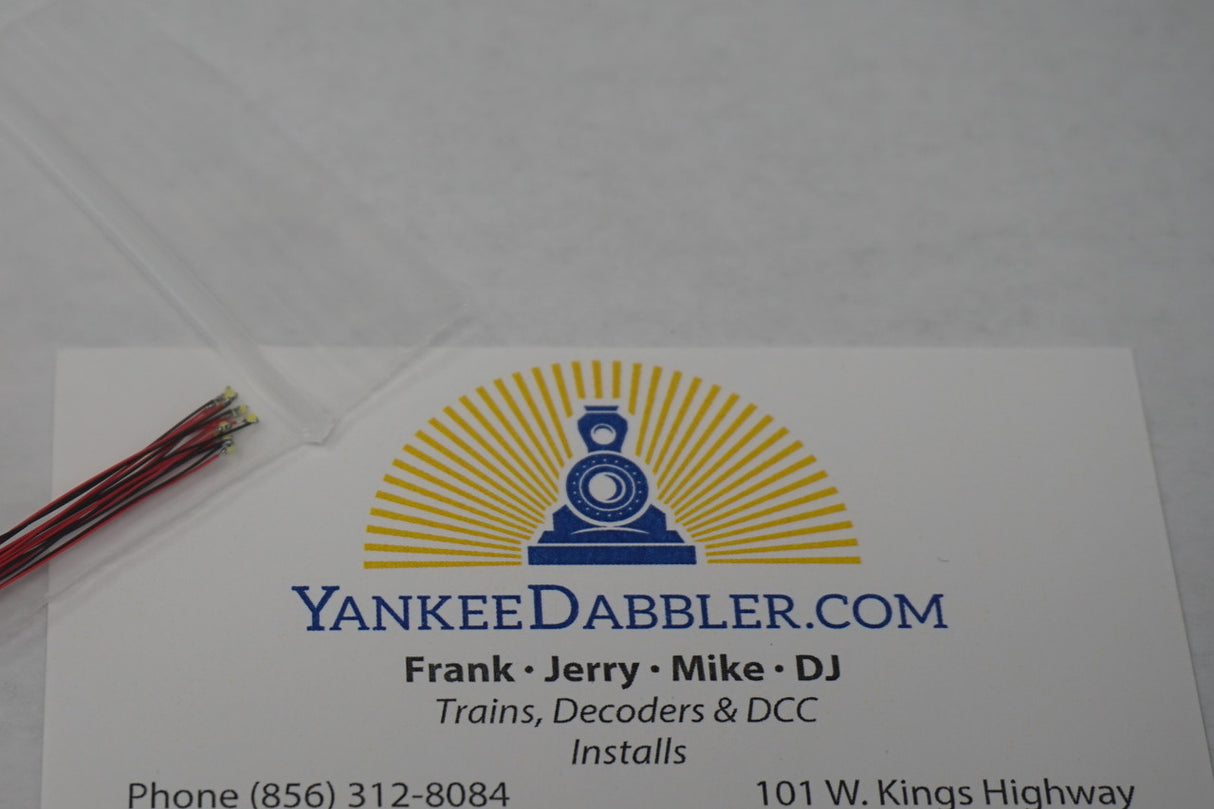 Yankeedabbler Package of 10 Bright White 0402 LED pre-wired 20cm 3 volts