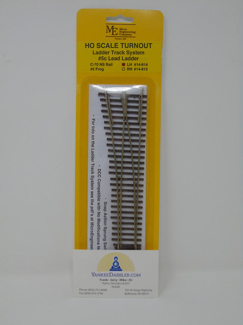 Micro Engineering 14-814 Left Hand Code 70 #5C Lead Ladder Turnout - Ladder Track System HO Scale