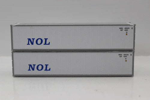JTC MODEL TRAINS 405658 NOL 40' Standard height (8'6") Smooth-side containers N Scale