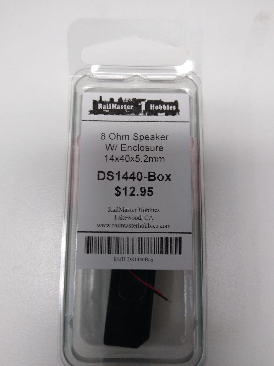 DS1440-BOX Rail Master / Speaker THIN 14x40x5.2 mm 8 Ohm (Scale=HO) Part # = RMT-DS1440-Box