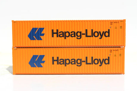 JTC MODEL TRAINS 405111 HAPAG-LlOYD 40' HIGH CUBE containers with Magnetic system, Corrugated-side N Scale