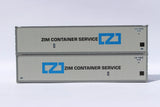 JTC MODEL TRAINS 405664 ZIM 40' Standard height (8'6") Smooth-side containers N Scale