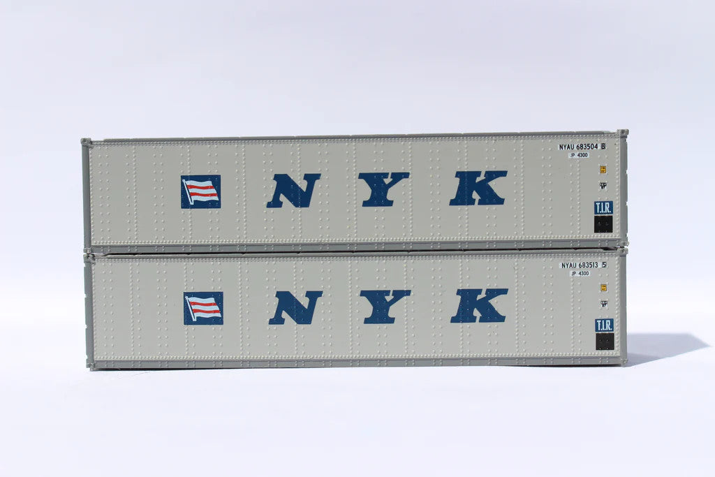 JTC MODEL TRAINS 405656 NYK (Flag & initials) 40' Standard height (8'6") Smooth-side containers N Scale