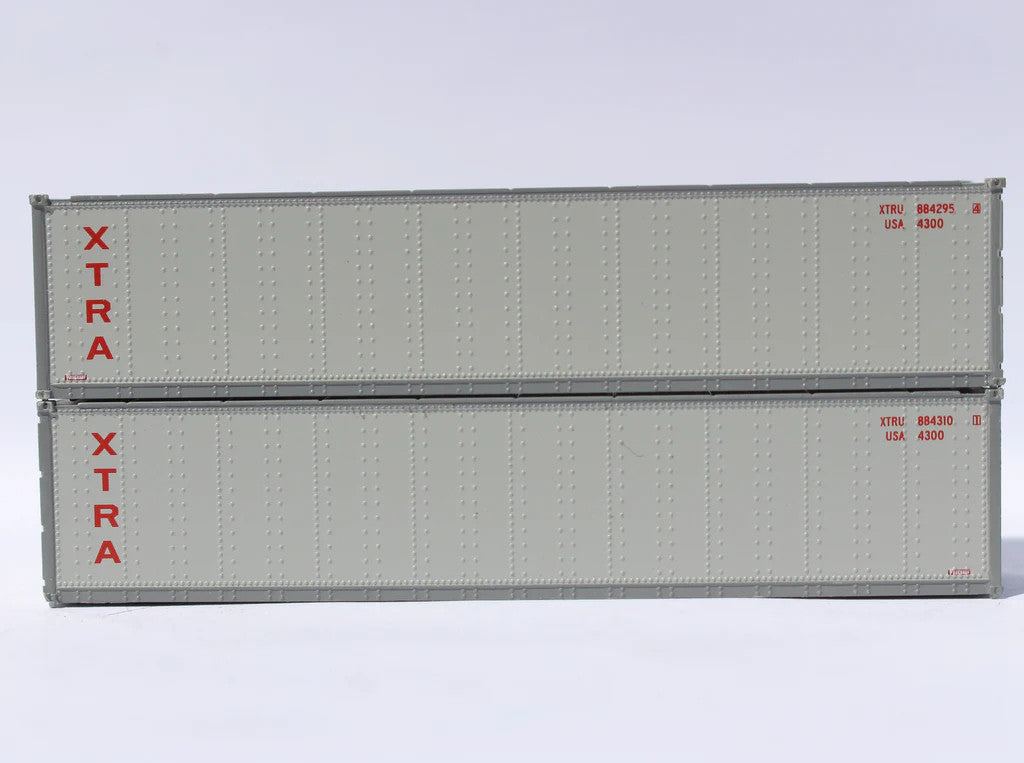 JTC MODEL TRAINS 405663 XTRA LEASE 40' Standard height (8'6") Smooth-side containers N Scale