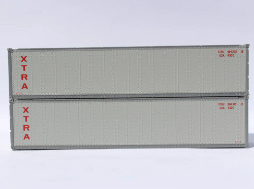JTC MODEL TRAINS 405663 XTRA LEASE 40' Standard height (8'6") Smooth-side containers N Scale