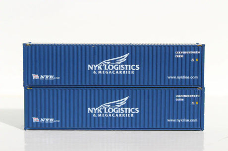 JTC MODEL TRAINS 405014 NYK LOGITICS 40' HIGH CUBE containers with Magnetic system, Corrugated-side N Scale