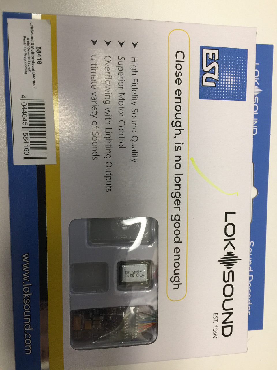 ESU 58416  LokSound / Ver 5 Multiprotocal 6-Pin "Generic" Ready for Programming  - (All Scales) Part # = 397-58416