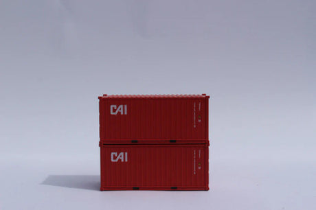 JTC MODEL TRAINS 205330 CAI 20' Std. height containers with Magnetic system, Corrugated-side N Scale