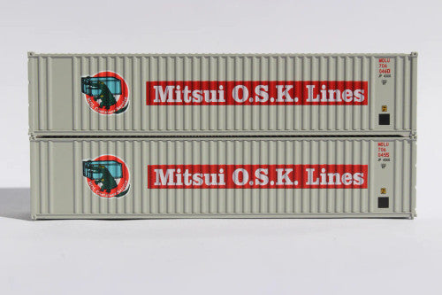 JTC MODEL TRAINS 405522 MITSUI O.S.K. LINES (MOL) 40' Standard Height 8'6 corrugated PANEL side steel containers N Scale