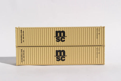 JTC MODEL TRAINS 405336 MSC MEDU (beige) 40' Standard Height 8'6 corrugated side steel container N Scale