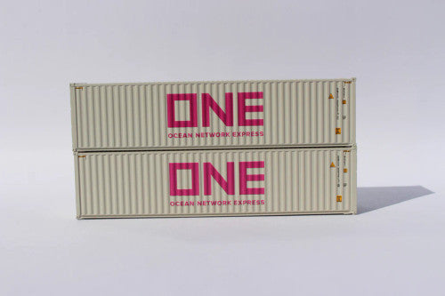 JTC MODEL TRAINS 405166 ONE (gray) 40' HIGH CUBE containers with Magnetic system, Corrugated-side N Scale