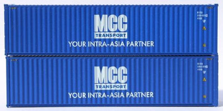 JTC MODEL TRAINS 405115 MCC Transport 40' HIGH CUBE containers with Magnetic system, Corrugated-side N Scale
