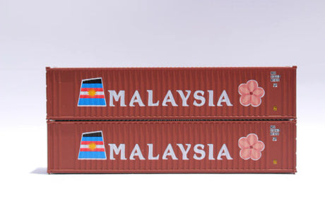 JTC MODEL TRAINS 405503 Malaysia 40' Standard Height 8'6 2-P-44-P-2 Panel side standard wave corrugations containers N Scale
