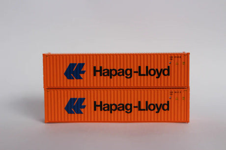 JTC MODEL TRAINS 405164 HAPAG LlOYD (SNCH Certified Label) 40' HIGH CUBE containers with Magnetic system, Corrugated-side N Scale